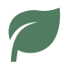 Minimalist green leaf symbol